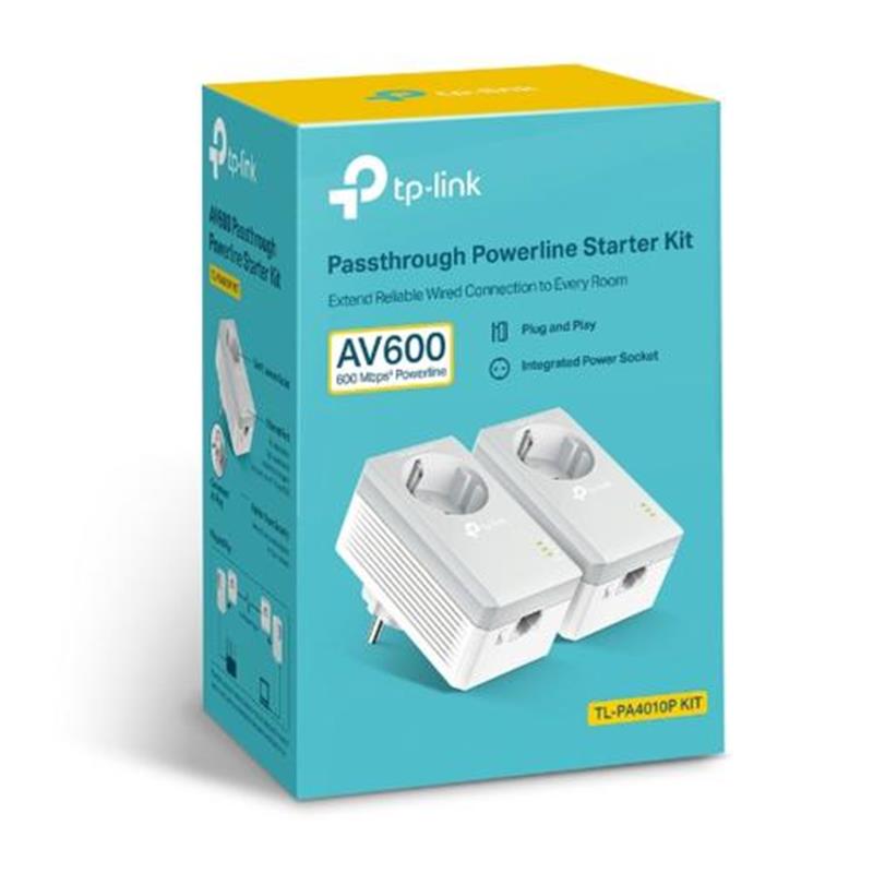 TP-LINK TL-PA4010PKIT PowerLine-netwerkadapter 600 Mbit/s Ethernet LAN Wit 2 stuk(s)