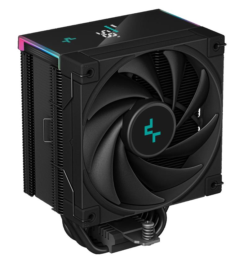 DeepCool AK500S Digital 5x Heat Pipe All Black Single Tower CPU Air Cooler Real-Time CPU Status Screen 1x FK120 120mm FDB Bearing PWM High Performance