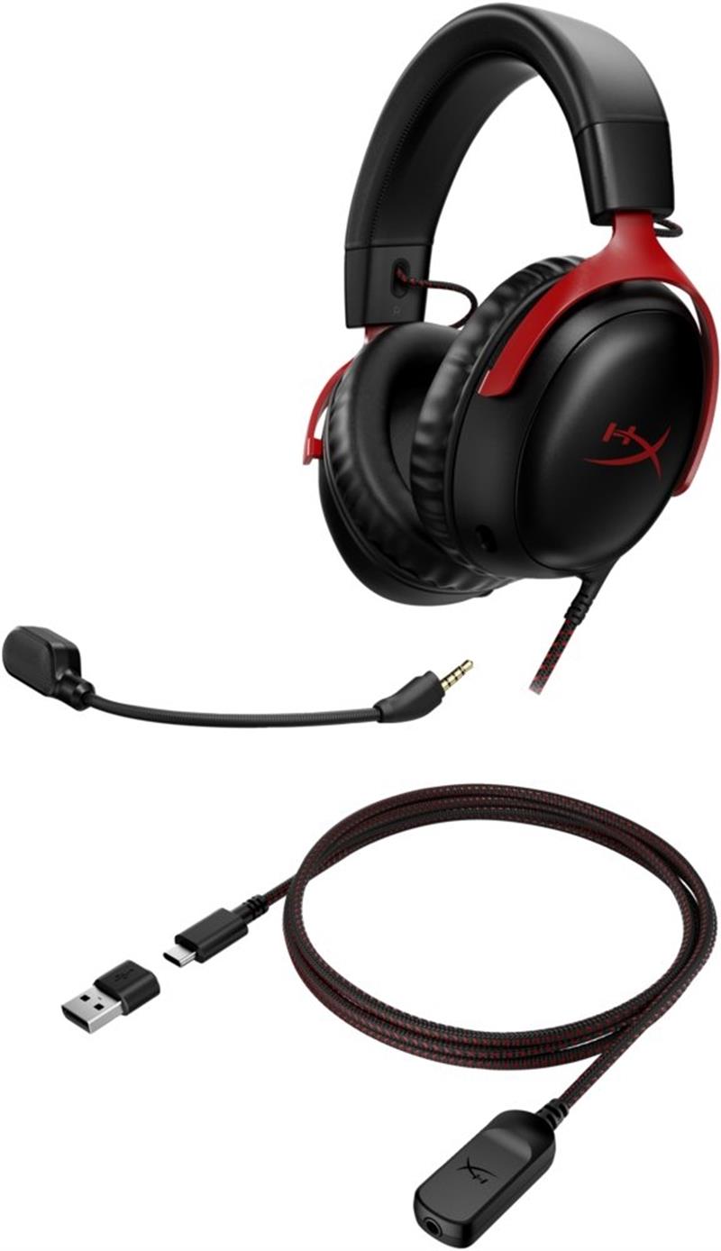 HP HyperX Cloud III - Gamingheadset (zwart/rood)