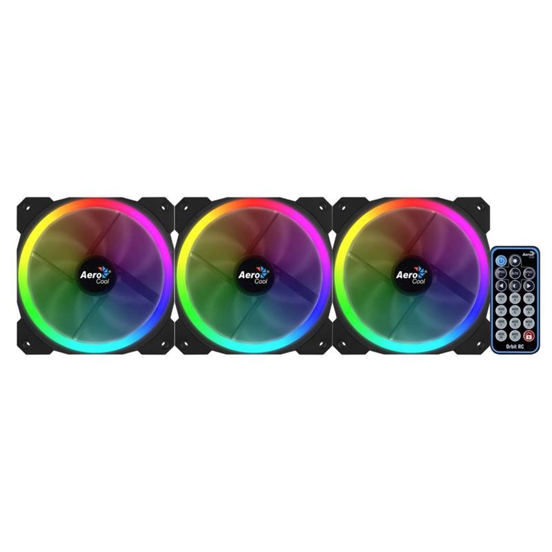 Aerocool Orbit RC 3x120MM RGB/GAMING +Remote 14.1dB/ RGB