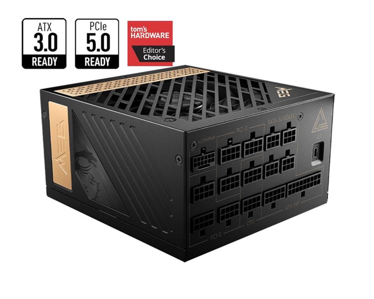 MSI PSU MEG Ai1000P PCIE5 power supply unit 1000 W 24-pin ATX ATX Zwart