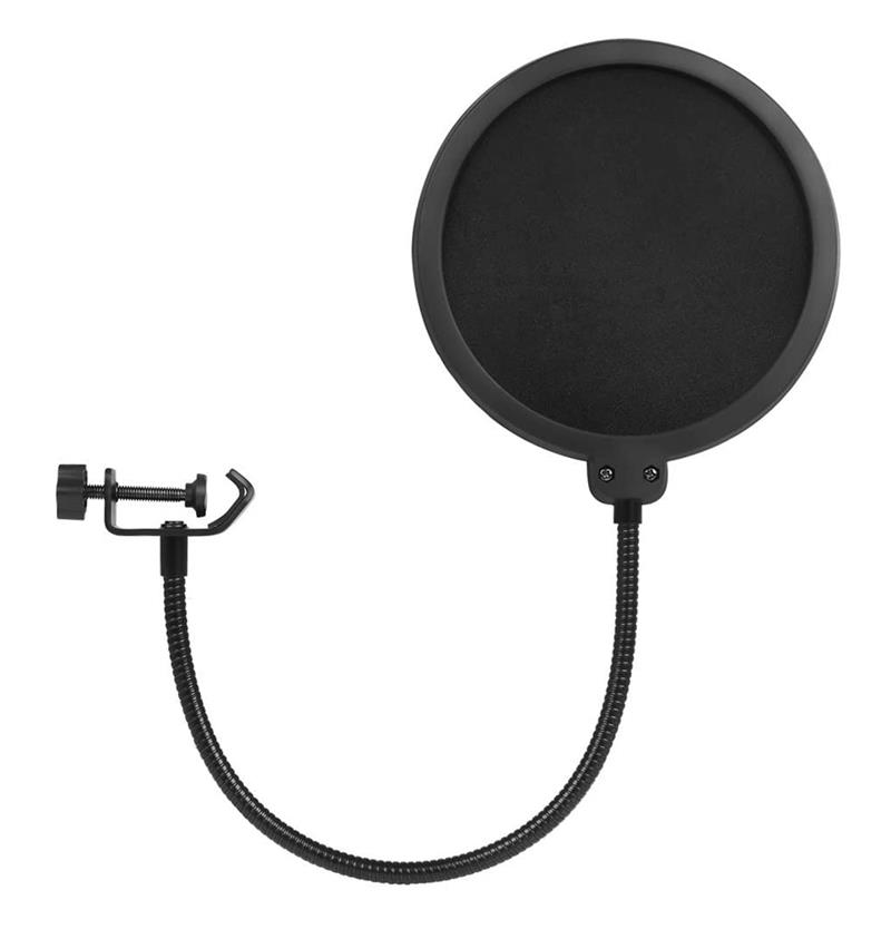 VARR Gaming Vlogging microphone POP filter - 15 5 cm - arm lengte 35 cm 4 cm mounting clamp