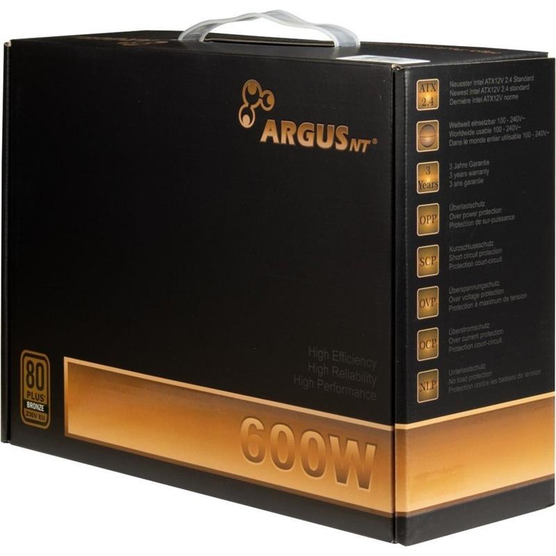 Inter-Tech Argus BPS-600 power supply unit 600 W 20+4 pin ATX ATX Zwart