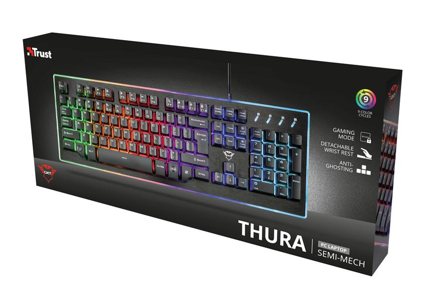 Trust GXT 860 Thura - Semi-Mechanisch Gaming Toetsenbord - Qwerty